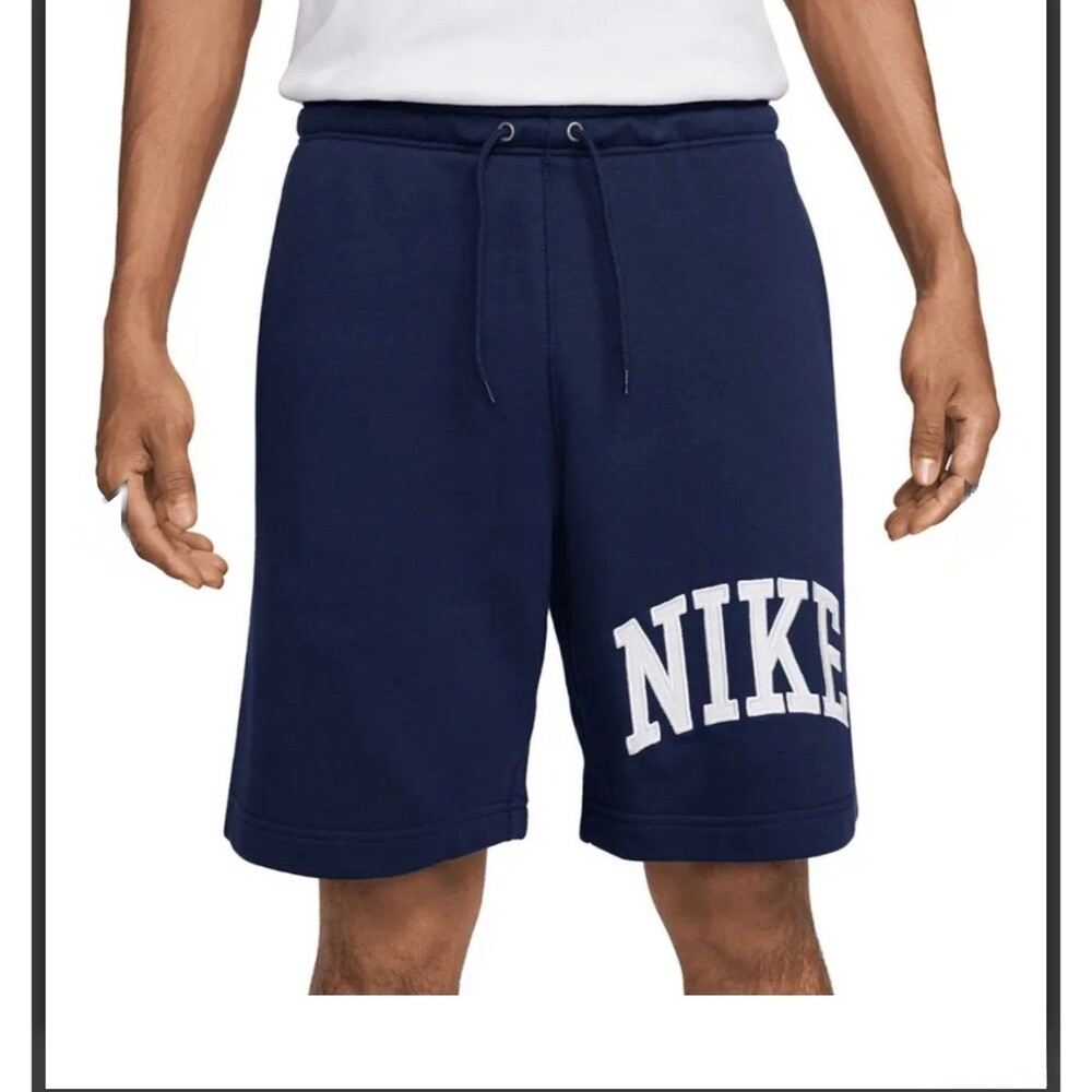 Nike Men’s Sweat Shorts Size L – Navy Blue, Embroidered Logo, NWT